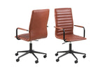 poltrona sedia da ufficio in vera pelle marrone caramello reinterpretazione vitra EA117 EA118 EA119 EA 117 118 119