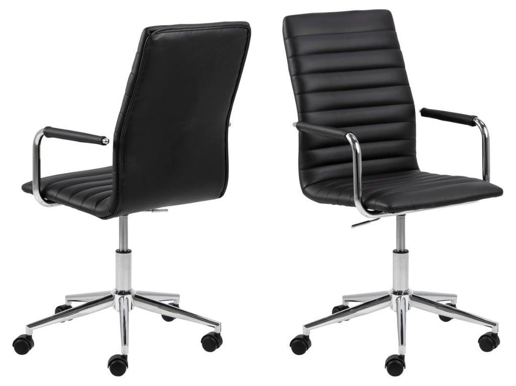 poltrona sedia da ufficio in vera pelle nera reinterpretazione vitra EA117 EA118 EA119 EA 117 118 119