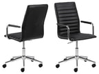 poltrona sedia da ufficio in vera pelle nera reinterpretazione vitra EA117 EA118 EA119 EA 117 118 119