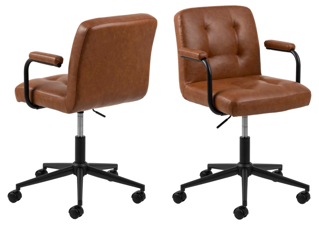 Sedia poltrona da scrivania ufficio Cosmo simile a Vitra ES ES104 ecopelle pu pelle vintage marrone 