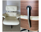 vitra lounge chair & ottoman Charles & e Ray Eames pelle bianco avorio legno noce 