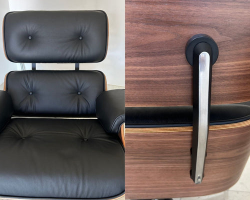 vitra lounge chair & ottoman Charles & e Ray Eames pelle nere legno noce 