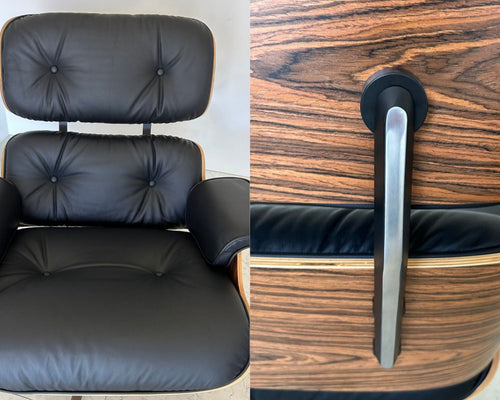 vitra lounge chair & ottoman Charles & e Ray Eames pelle nere legno palissandro