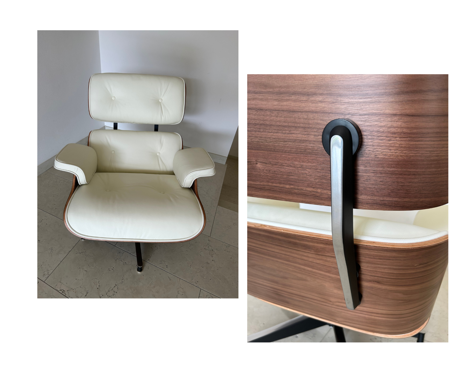 vitra lounge chair & ottoman Charles & e Ray Eames bianco avorio 