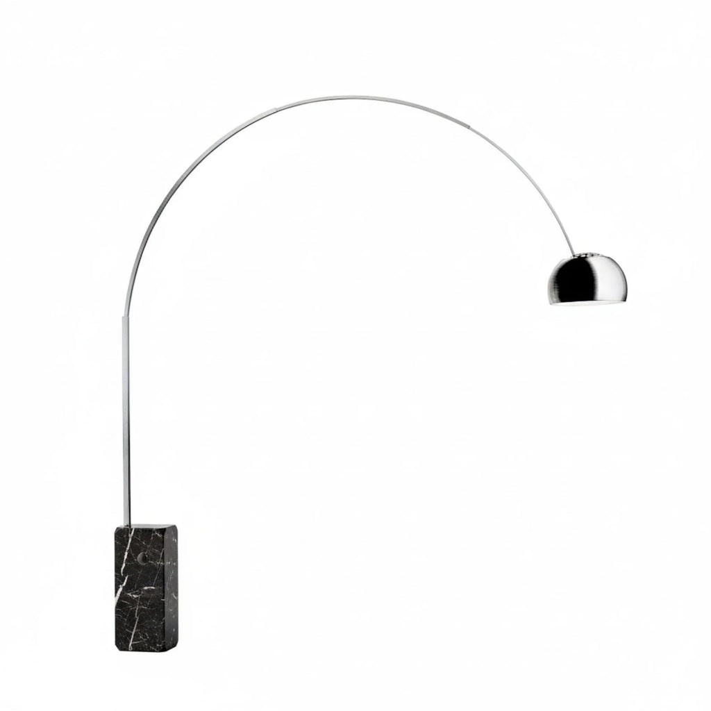 lampada ad arco tipo flos marmo nero