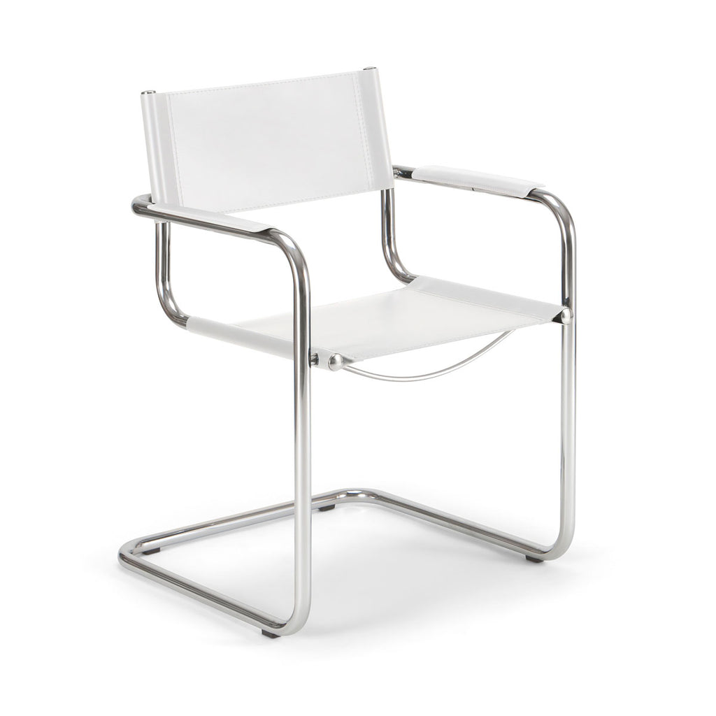 Mart Stam Chair sedia in pelle e acciaio made in Italy S33