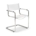 Mart Stam Chair sedia in pelle e acciaio made in Italy S33
