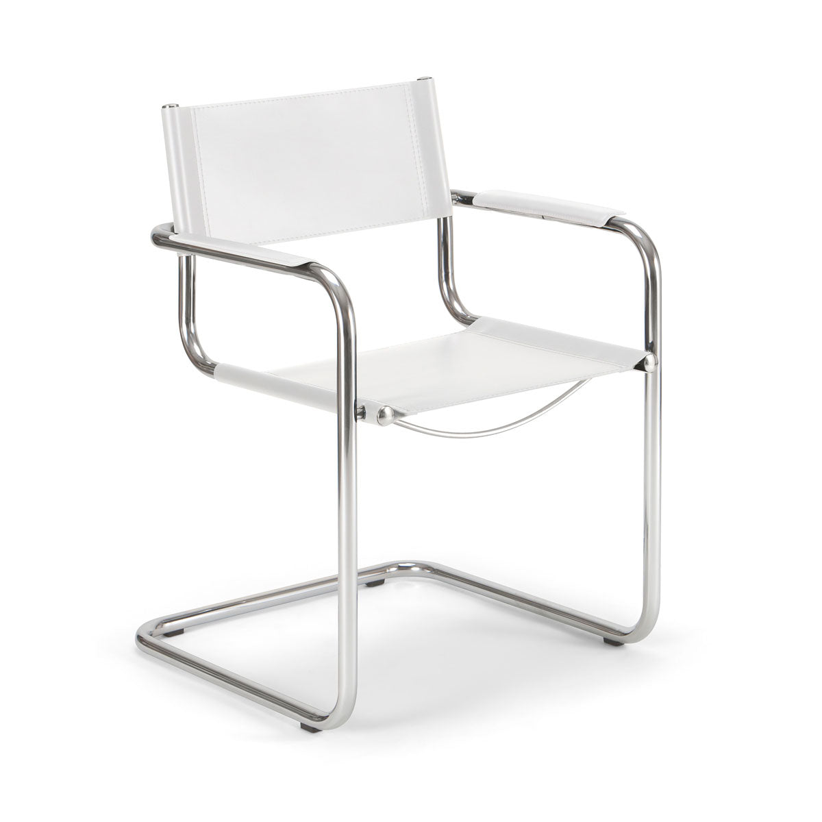 Mart Stam Chair sedia in pelle e acciaio made in Italy S33