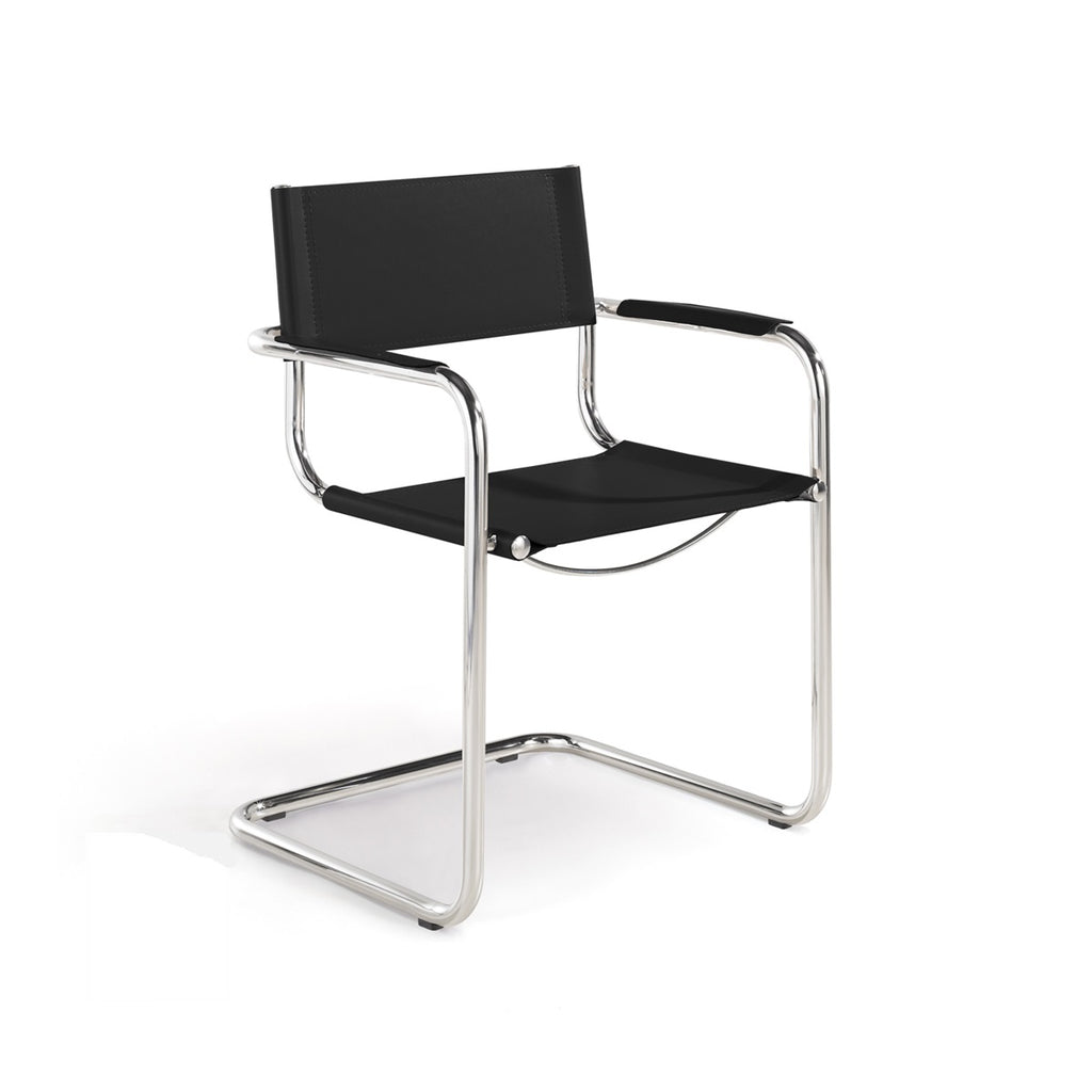 Mart Stam Chair sedia in pelle e acciaio made in Italy S33