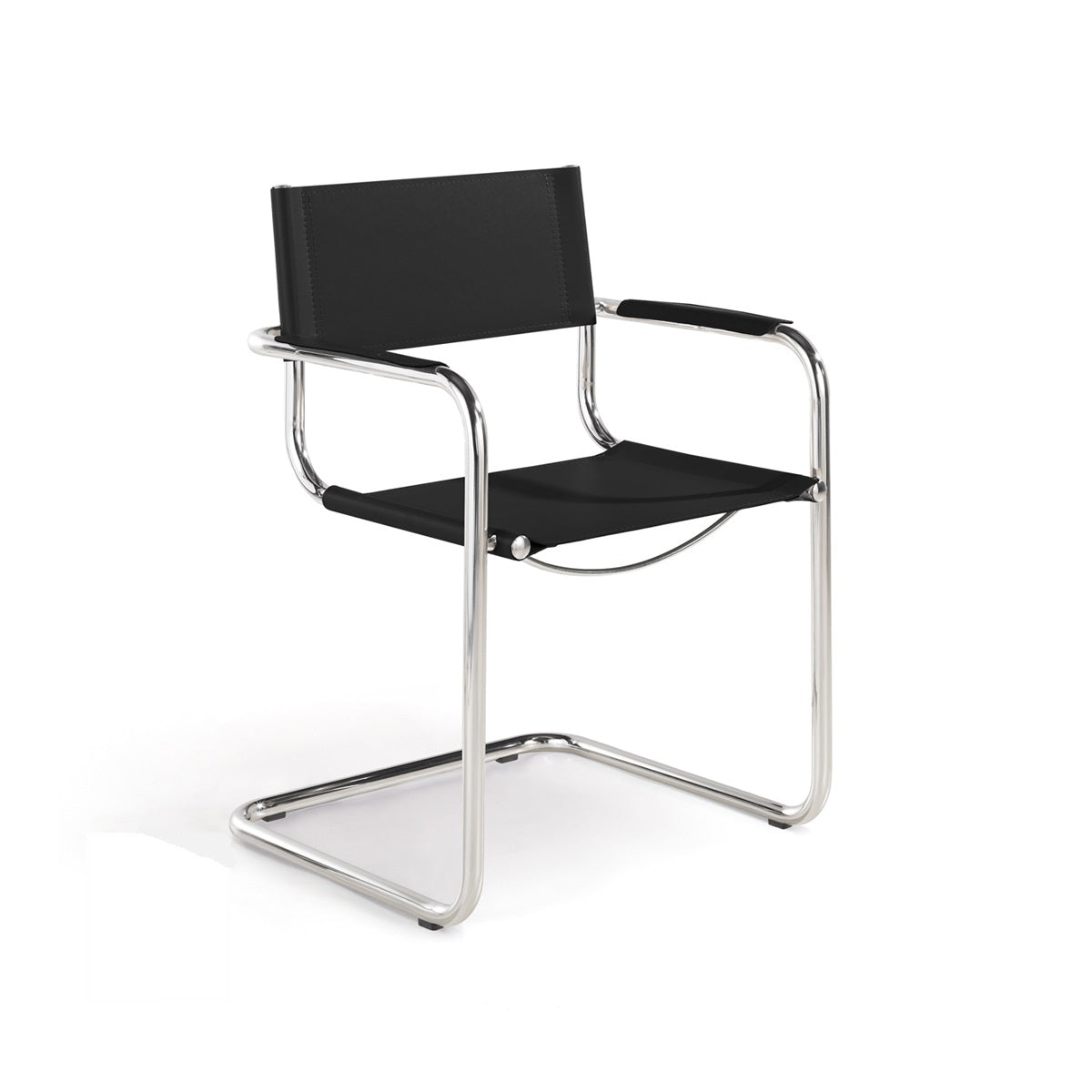 Mart Stam Chair sedia in pelle e acciaio made in Italy S33