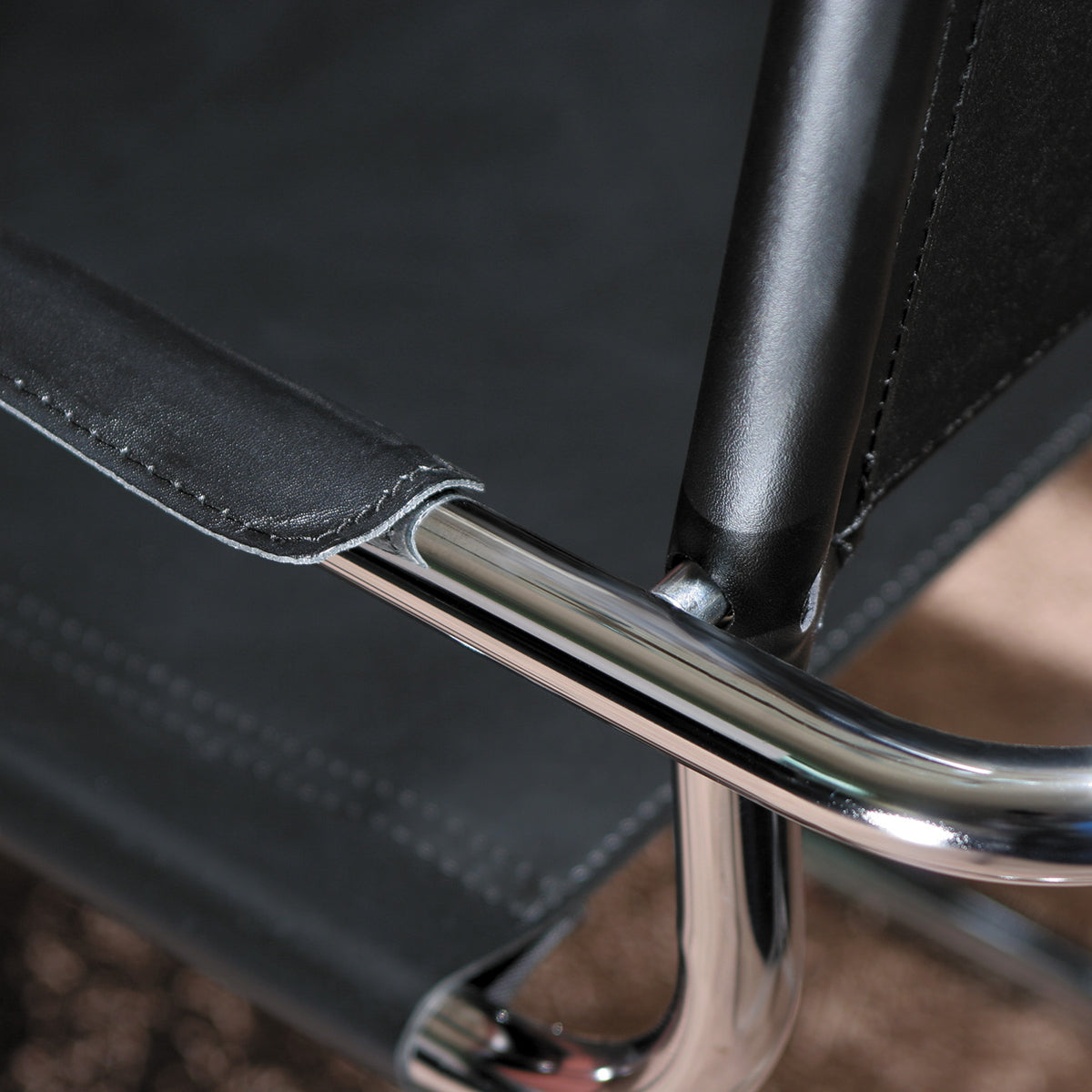 Mart Stam Chair sedia in pelle e acciaio made in Italy S33