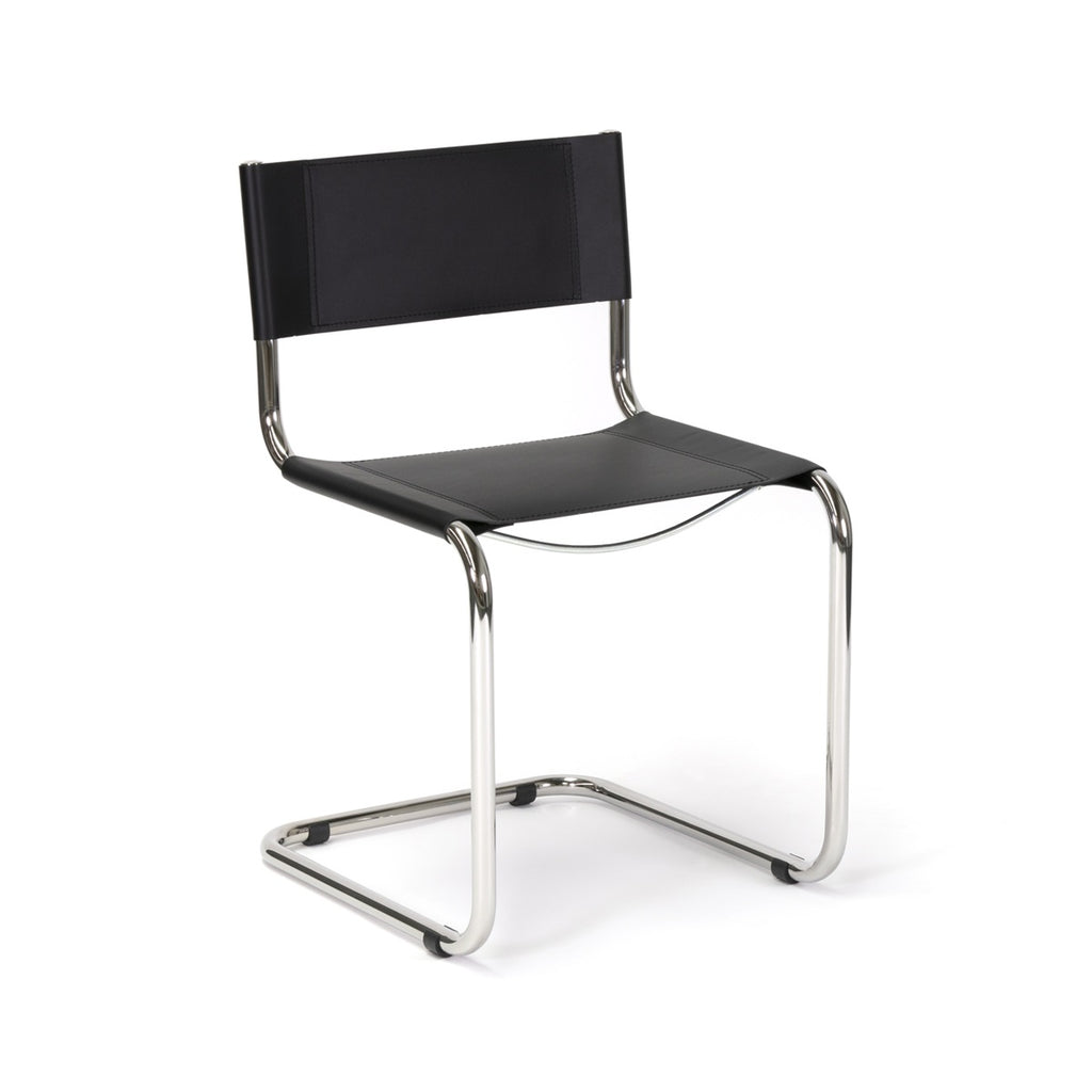 Mart Stam Chair sedia in pelle e acciaio made in Italy S33