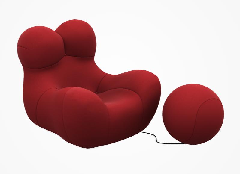 Poltrona Boobs con pouf