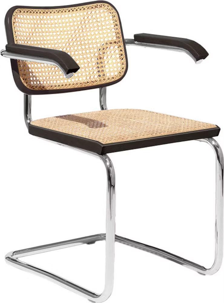 Sedia Cesca con braccioli tipo B 32 B32 disegnata da Marcel Breuer per Knoll