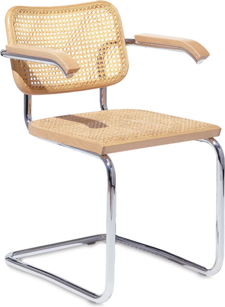 Sedia Cesca con braccioli tipo B 32 B32 disegnata da Marcel Breuer per Knoll