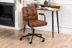 Sedia poltrona da scrivania ufficio Cosmo simile a Vitra ES ES104 ecopelle pu pelle vintage marrone 