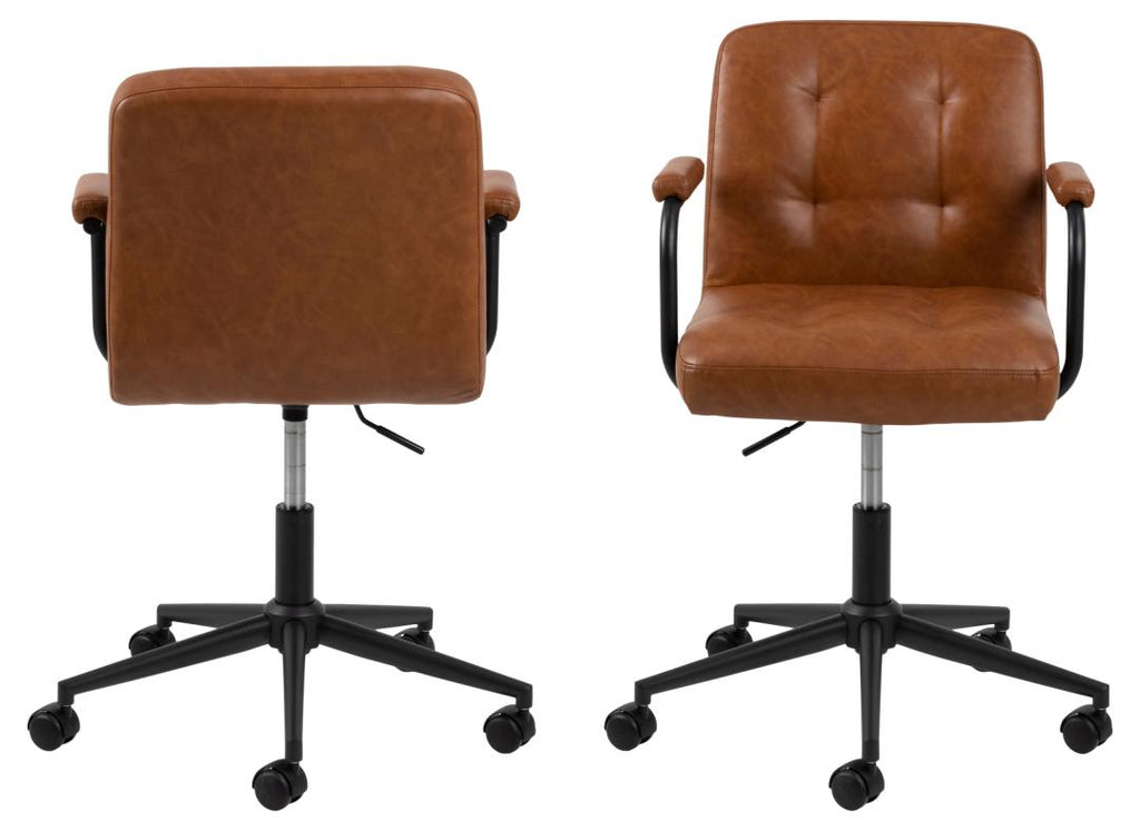 Sedia poltrona da scrivania ufficio Cosmo simile a Vitra ES ES104 ecopelle pu pelle vintage marrone 