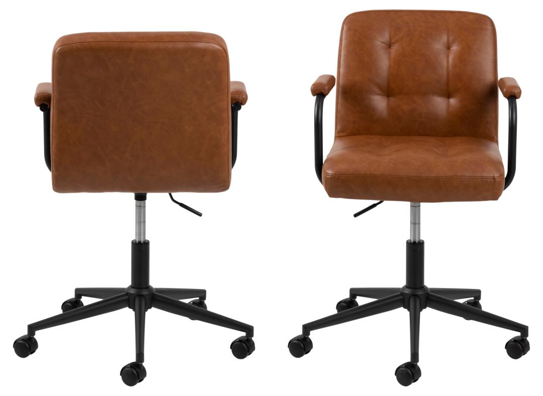 Sedia poltrona da scrivania ufficio Cosmo simile a Vitra ES ES104 ecopelle pu pelle vintage marrone 